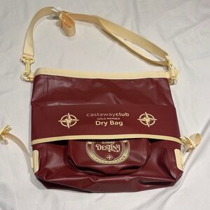 Disney Castaway Club Burgundy and Cream Travel Bag
